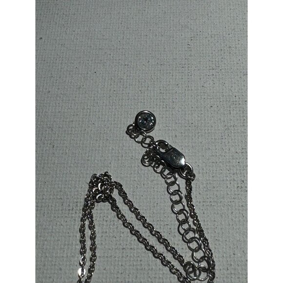 Vintage Sterling Silver Cubic Zirconia Pendant - 18 inch - Picture 8 of 8